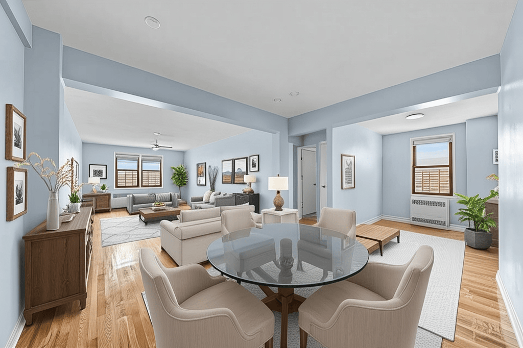 Comfortable bedroom with natural light