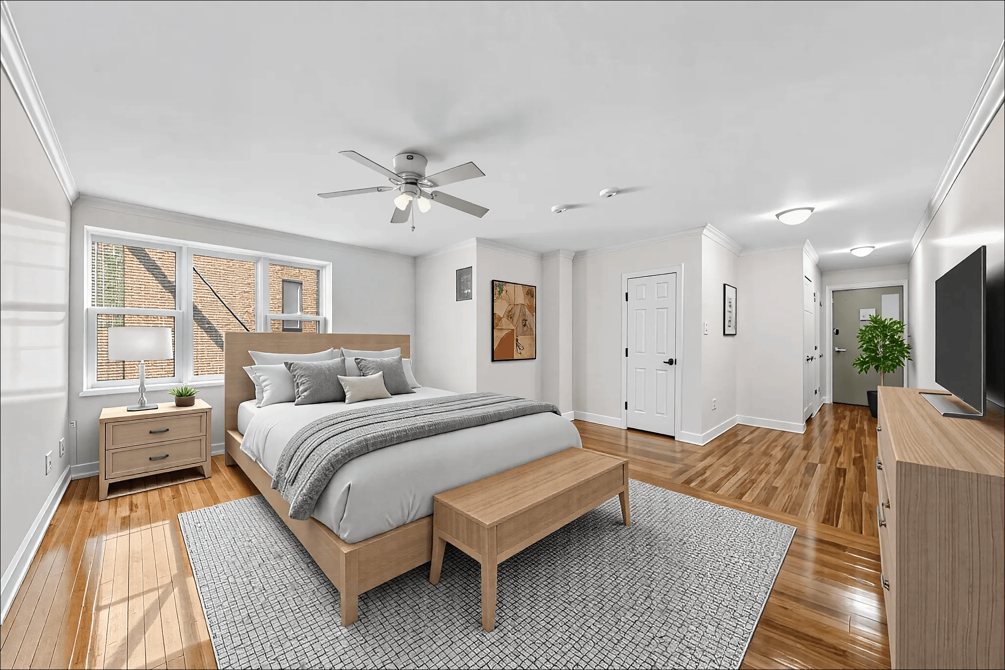 Clean bathroom with modern fixtures