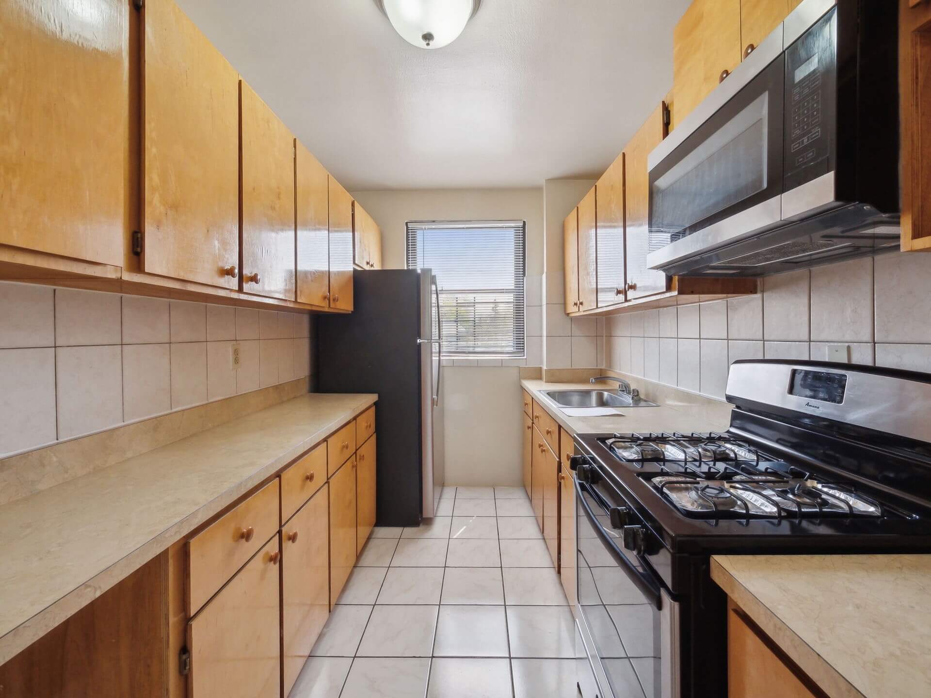 Modern kitchen with stainless steel appliances